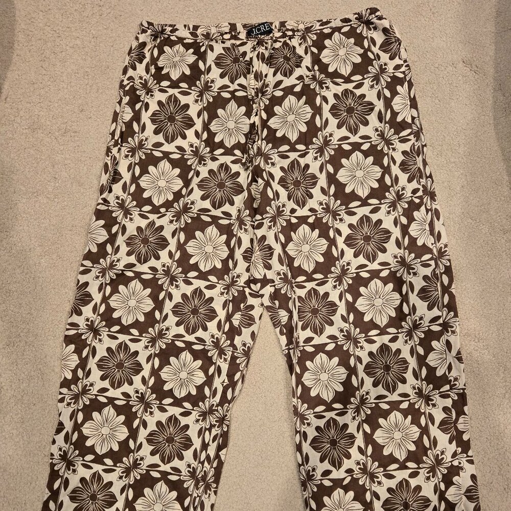 J Crew NWT Brown Print Pants M
